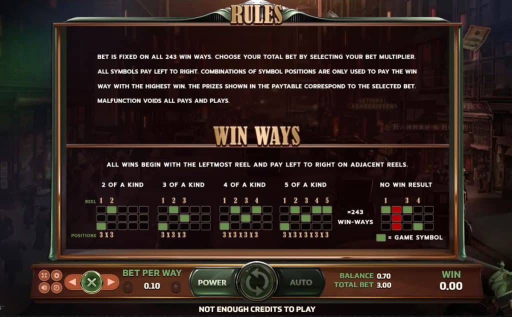 กฎเกมสล็อต Streets of Chicago ค่าย Joker Gaming