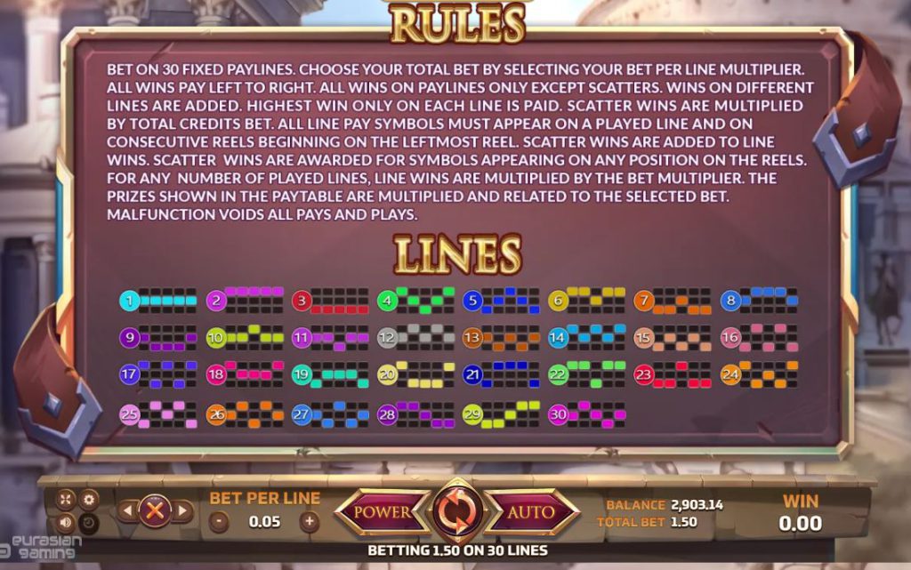กฎเกมสล็อต Ancient Rome ค่าย Joker Gaming