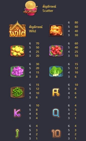 ตารางการจ่าย สล็อตมหัศจรรย์แม่น้ำไทย (Thai River Wonders) - PG Slot