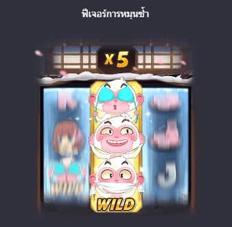 ฟีเจอร์การหมุนซ้ำ เกมสล็อตลิงสามตัว (Three Monkeys) - PG Slot