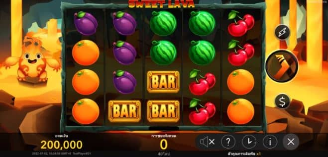 การออกแบบและฟีเจอร์ เกมสล็อต Sweet Lava - Nextspin