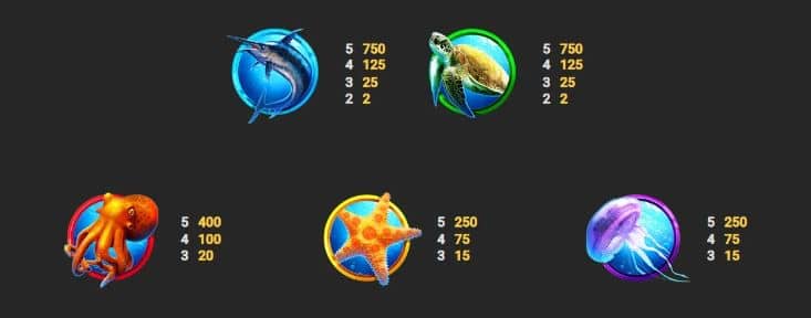 สัญลักษณ์และอัตราการจ่าย เกมสล็อต Ocean Chest - Nextspin