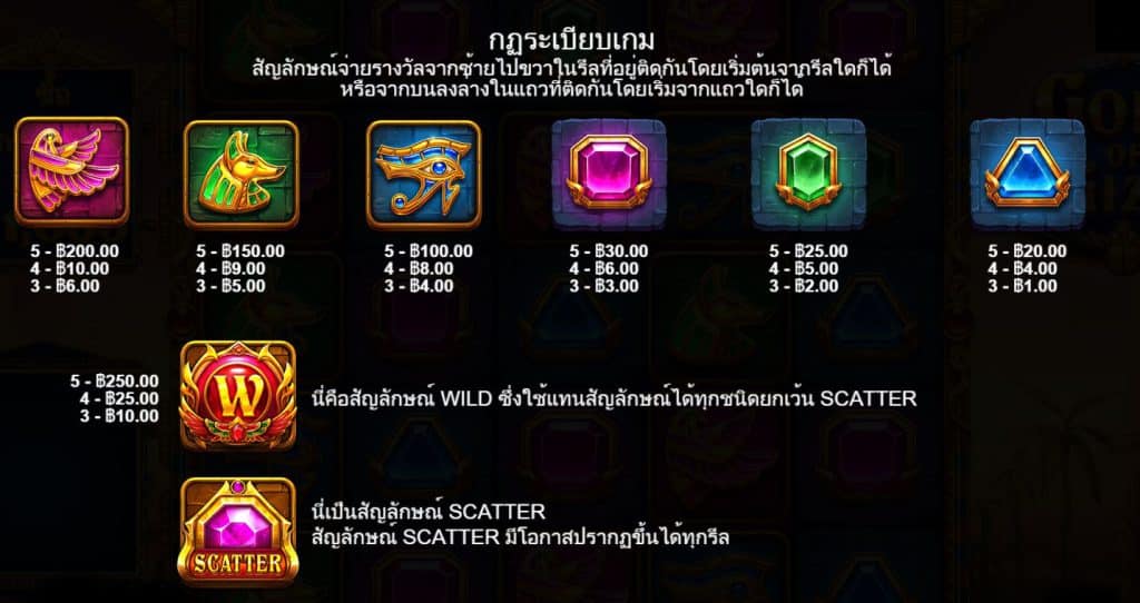 รีวิวสล็อต Gods of Giza ค่าย Pragmatic Play - 1
