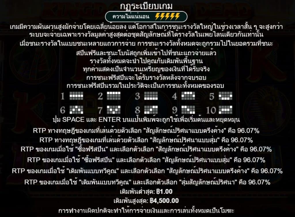 รีวิวสล็อต Kingdom of The Dead ค่าย Pragmatic Play - 3